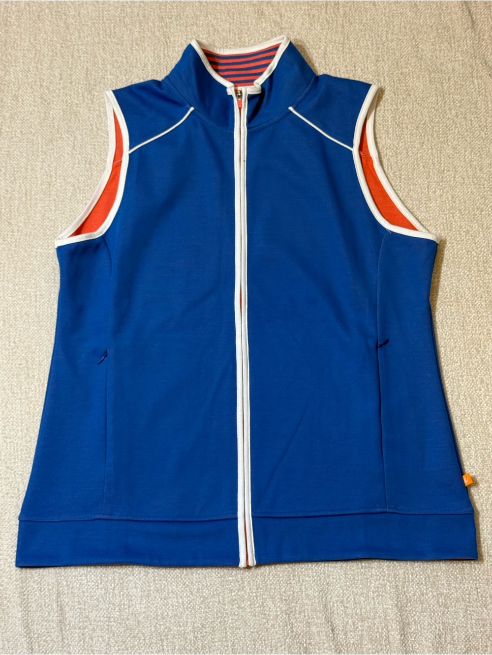 Orvis Womens M Blue Full Zip Vest Y2K Preppy Retro Sport Colorblock